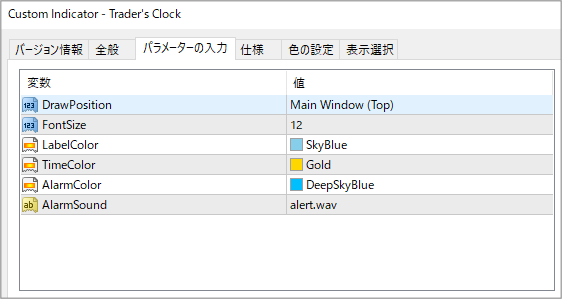 時間管理ツールTrader's Clock（トレーダーズクロック）MT4設定